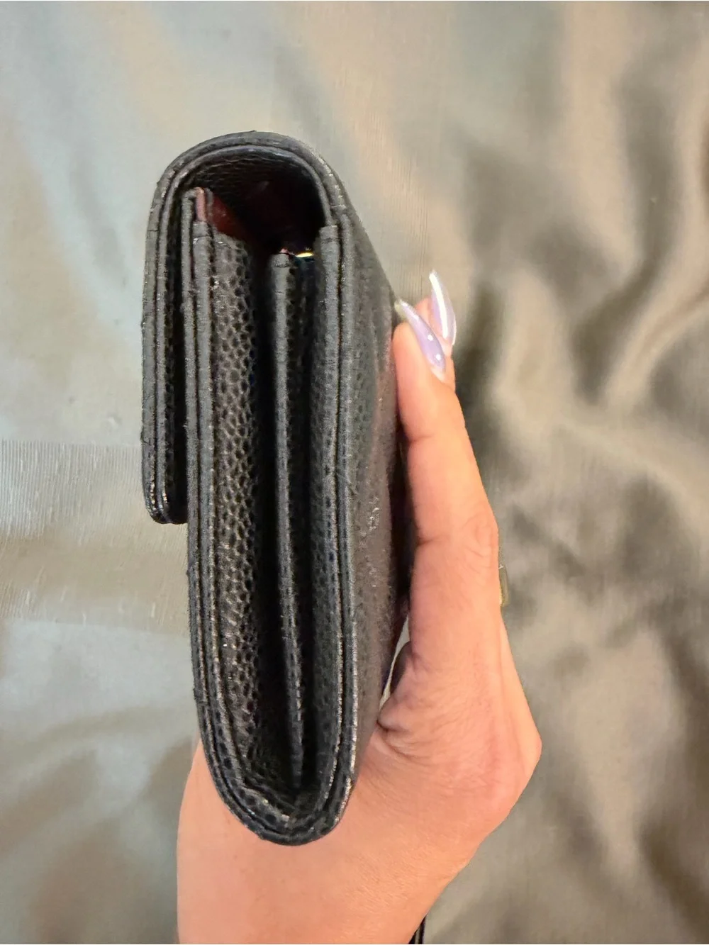 CHANEL Black Quilted Continental Wallet with Gold CC. COA included!